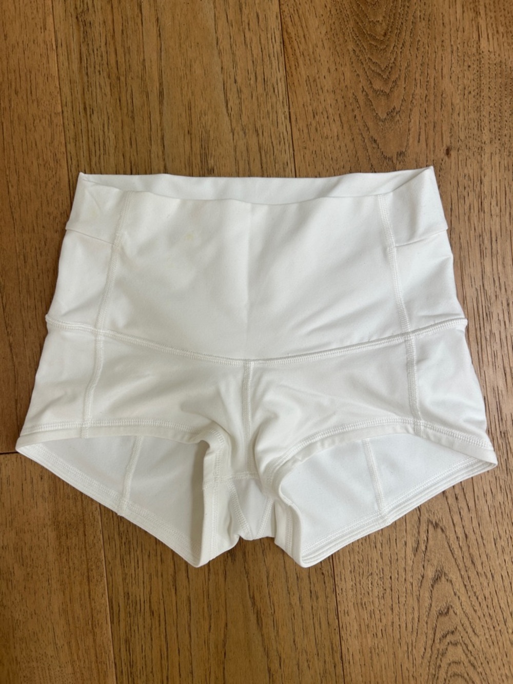 Lululemon White High-Waist Women's Athletic Shorts